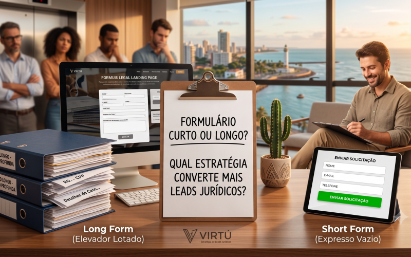 Formulário curto ou longo na landing page: o que funciona melhor para captar leads jurídicos
